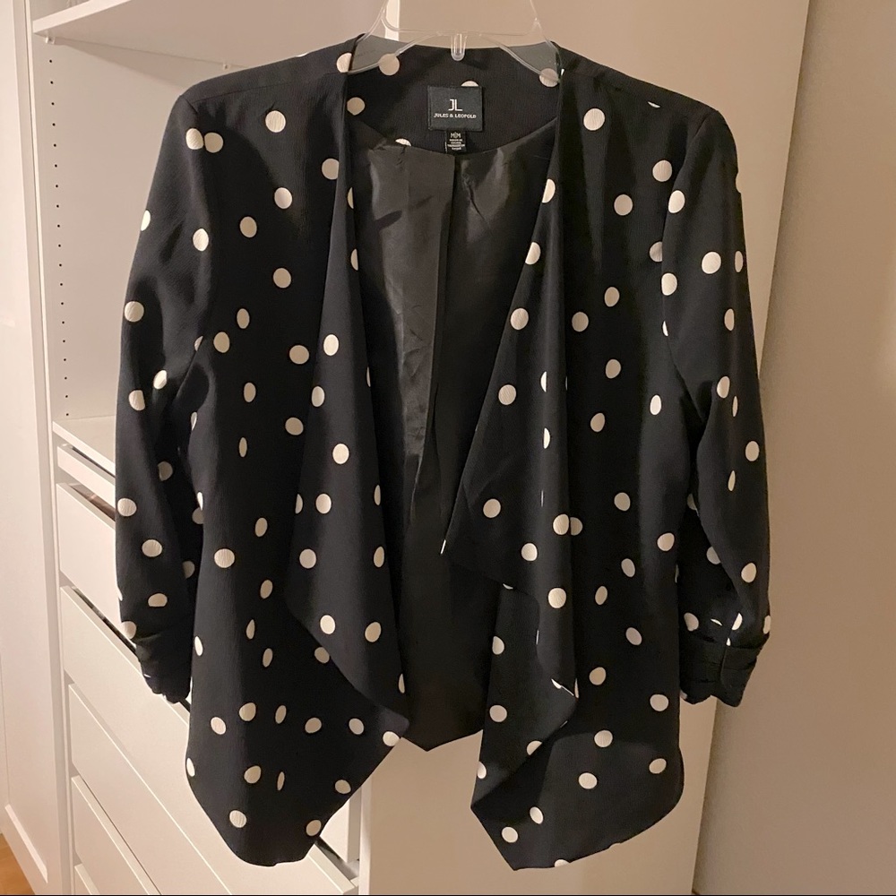 Jules & Leopold B&W Polka Dot Blazer